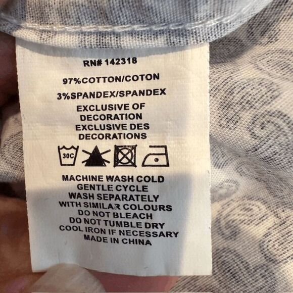 Nick Graham Everywhere Men's Button Shirt Contrast Navy Flip Cuff Stretch Medium - Picture 7 of 11